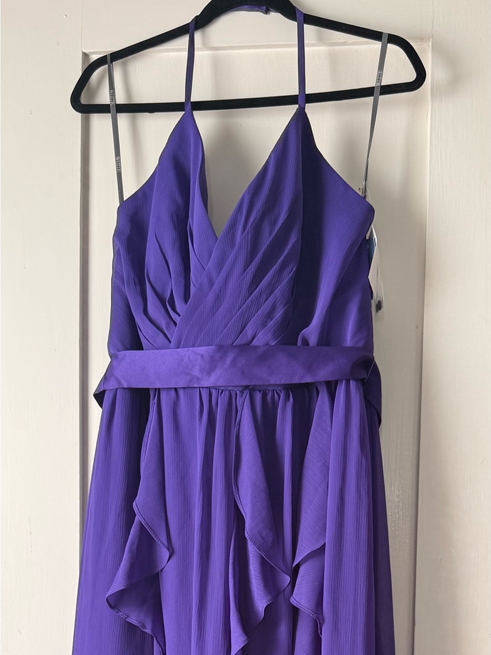 Vera Wang White Regency Purple Chiffon Bridesmaid Dress Size 14 NWT